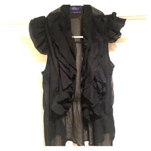 Black ruffle blouse